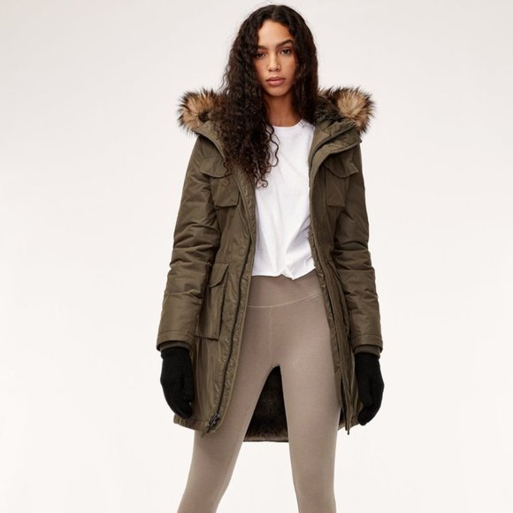 TNA Jackets & Blazers - Aritzia TNA Brown Long Parka Winter Jacket